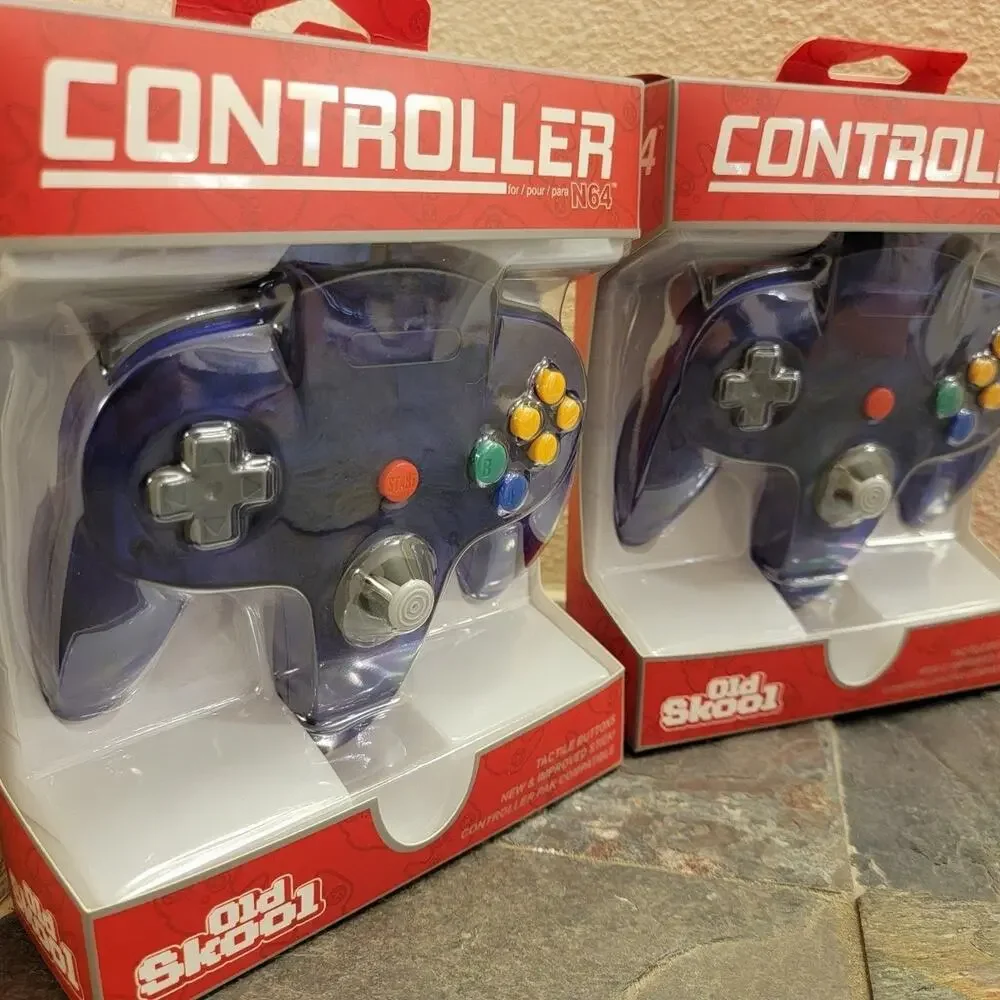 2 N64 Controllers - Purple/Grape (NEW) - Nintendo64 - Funtastic - Old Skool
